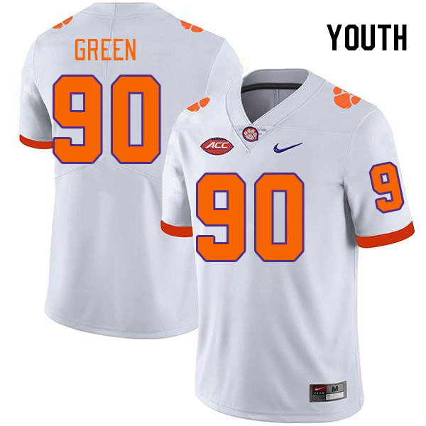 Youth #90 Stephiylan Green Clemson Tigers College Football Jerseys Stitched-White